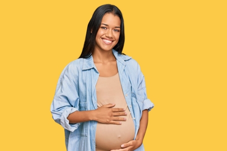 Pregnant woman smiling