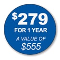 $279 for 1 Year Special Offer
